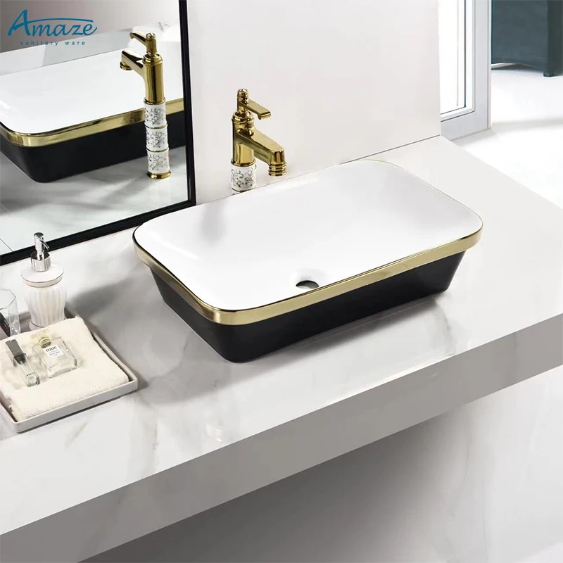 Modern luxury countertop art washbasin bathroom lavabo sink sanitary ware ceramic hand wash basin supplier