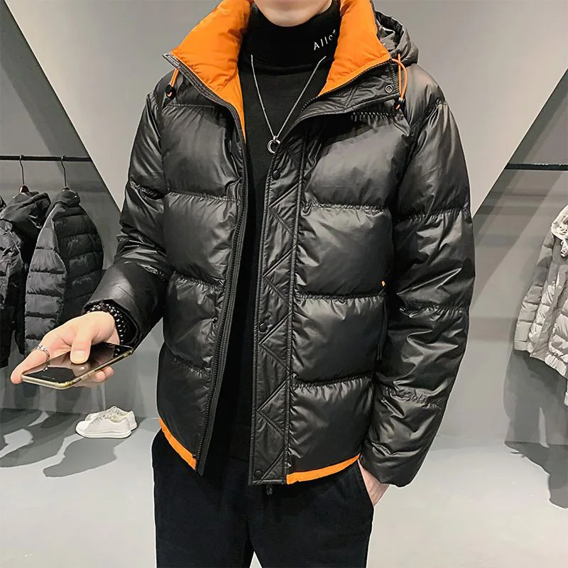 2024 Men's Winter New Light Thin White Duck Coats Male Warm Puffer Hooded Jackets Men Solid Color Down Outerwear H398_voghion.com