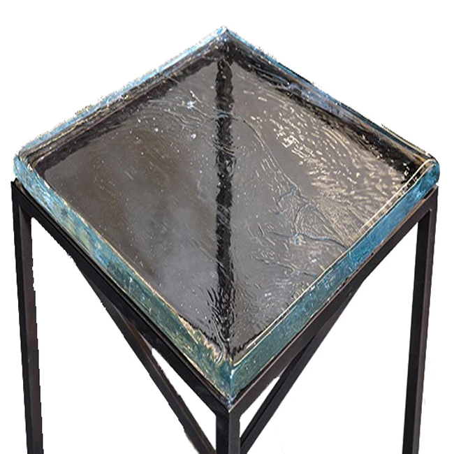 Art Cast Glass Side Table Set Glass Top