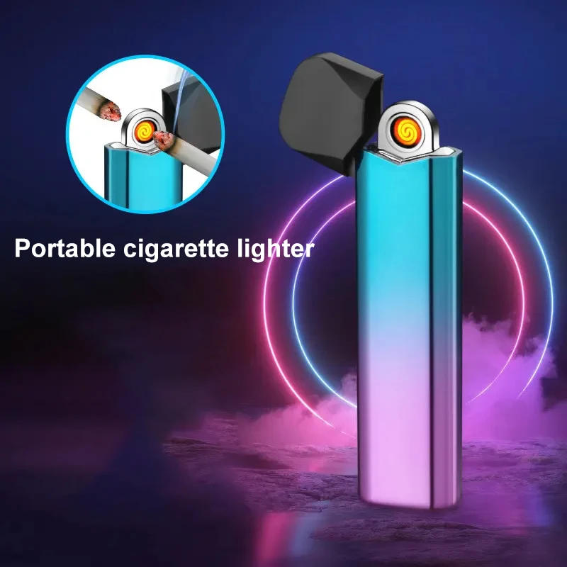 Lightweight Colorful Rechargeable Lighter Open Cover Burning Portable Multi-color Double-sided Cigarette Lighter