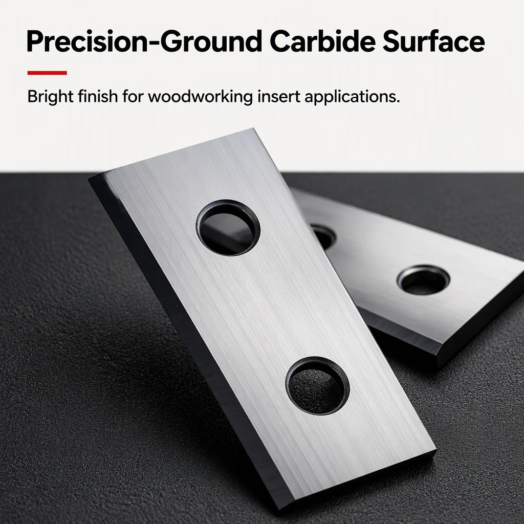 Cemented Carbide Woodworking Insert 15*15*2.5, 4 Edges Reversible Indexable Knife for Spiral Cutter Head