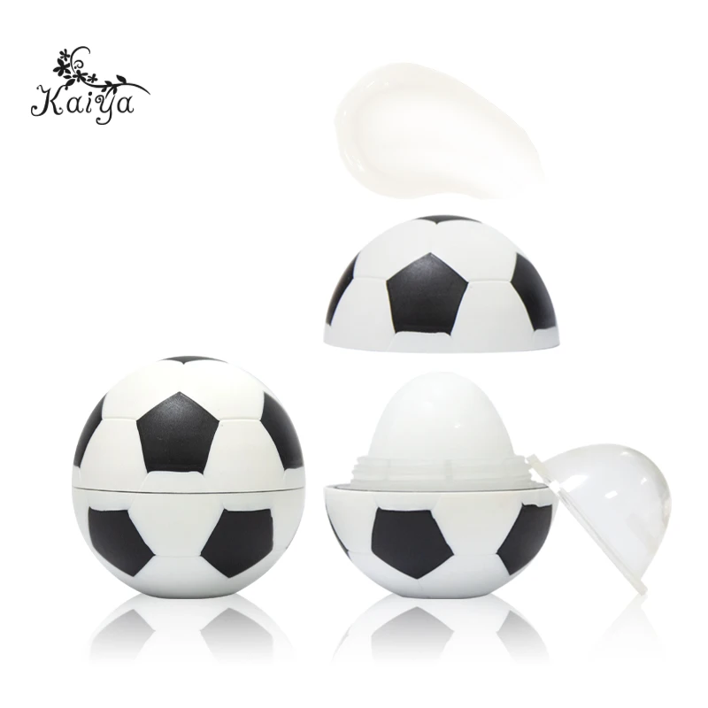 Unique Shapes Sports Balls Soccer Natural Lips Treatment Vanilla Flavor Moisturizing Essence OEM Sunscreen Round Lip Balm