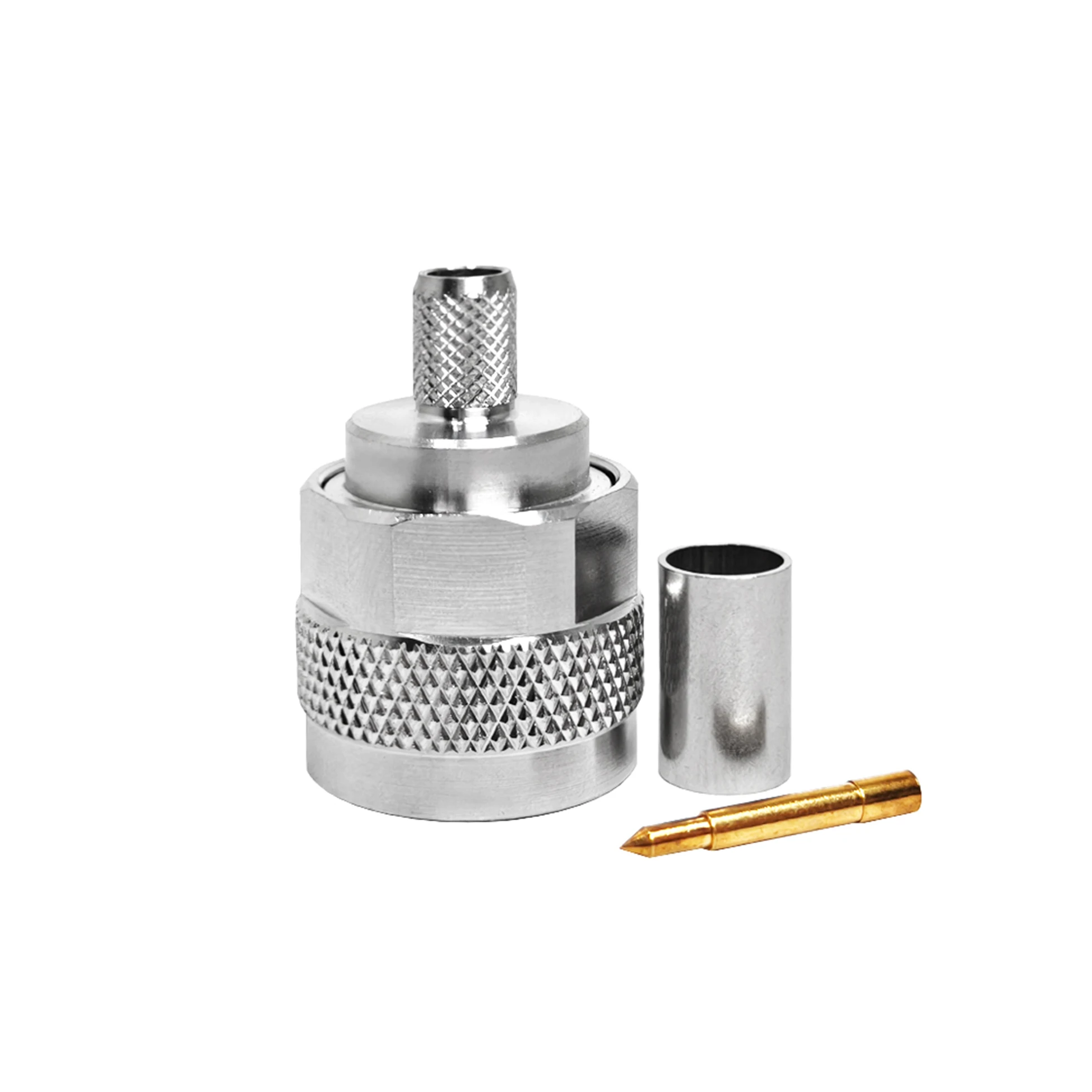 Factory Supply N Type Male Plug Straight Crimp Type for LMR240 RG59X RG8 Cable RF Coax Coaxial Connectors in Stock