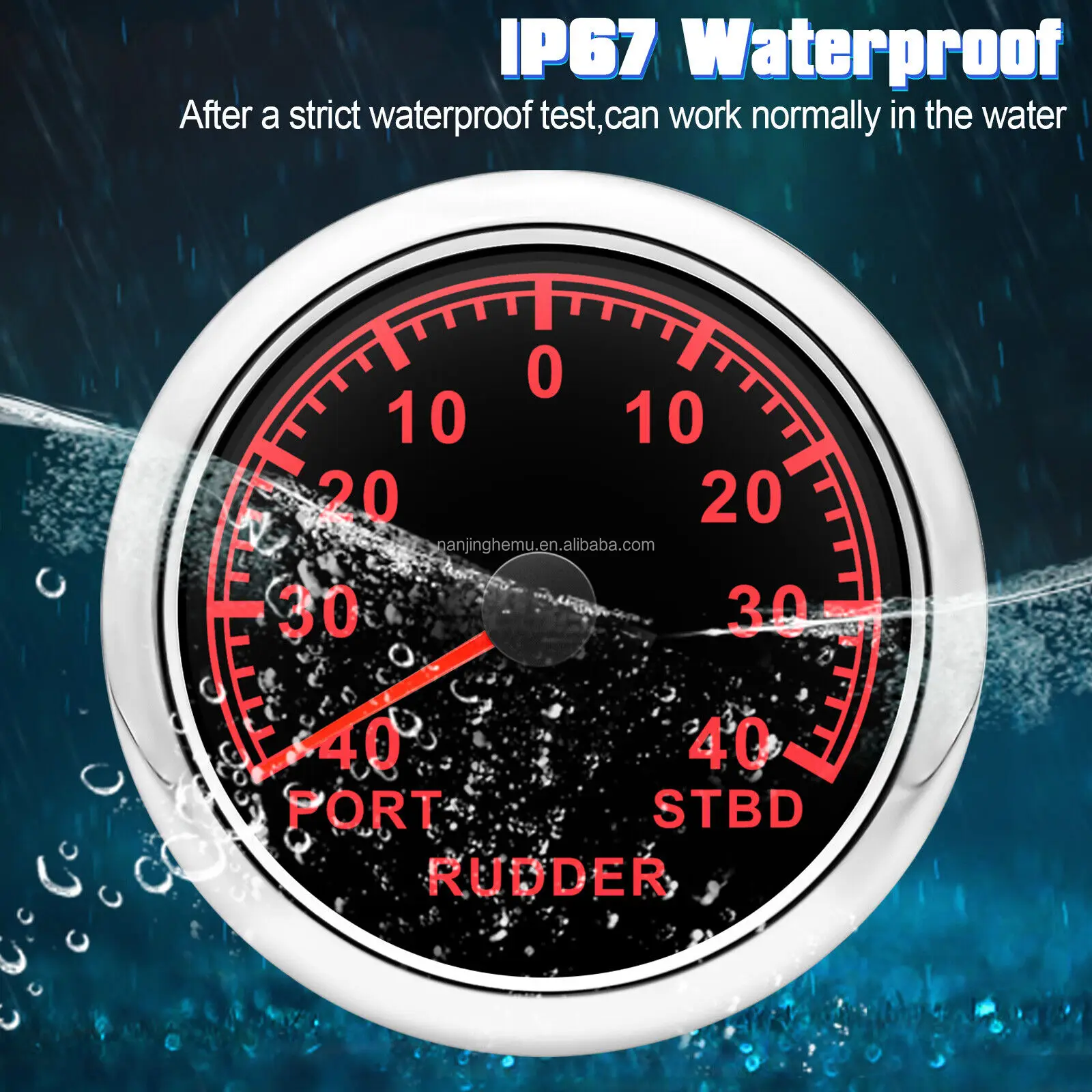 85mm Rudder Angle Indicator With Sender 0-190 Ohms For Car Marine Boat ...