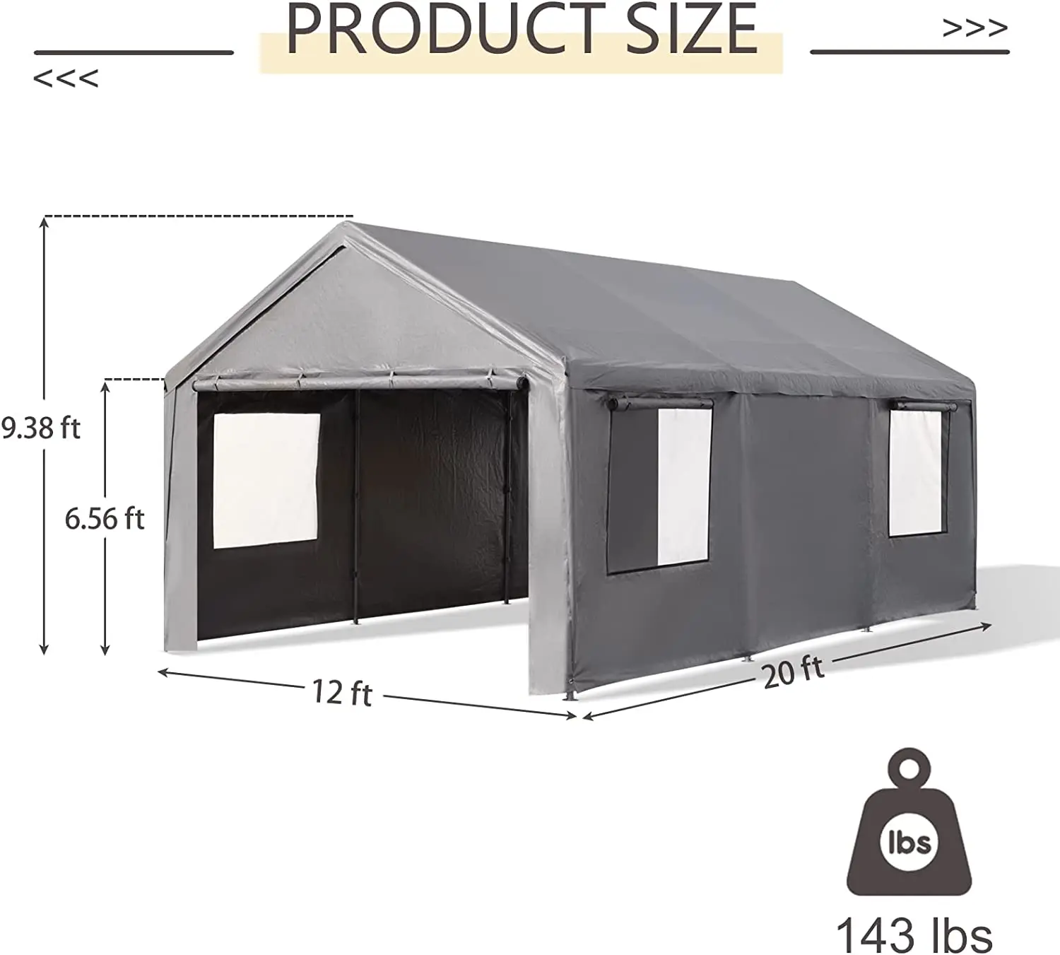 12x20 FT  Patio Gazebo   Garden Carport