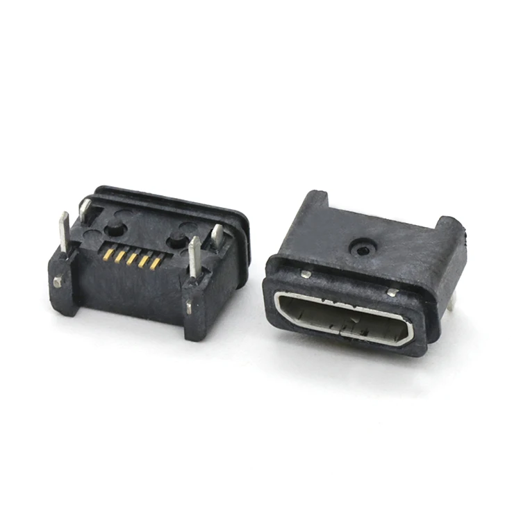 Waterproof USB Connector SMT Type Waterproof Micro USB 5Pin Female Connector