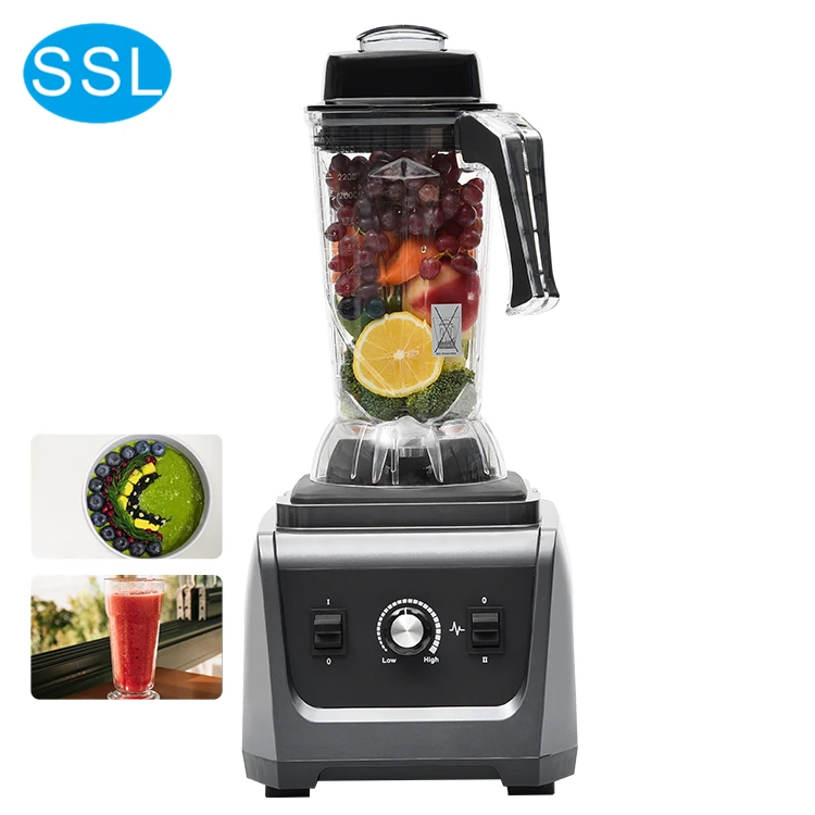 High Quality Commercial Machine Processor Stainless Steel 2 Litre Fruit Mixer/Blender/Industrial/Crusher Food Blender