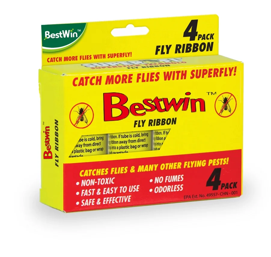 BSTW Cheaper Sticky Fly Catcher Yellow Blue Glue Roll Trap Paper Glue Ribbon
