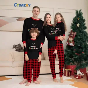 Wholesale Family Matching Christmas Pajamas Set Soft Holiday Comfort Customizable Sleepwear Thermal for Autumn
