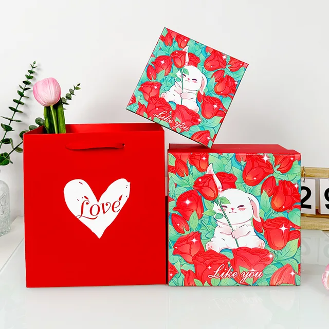 Newest Style Red Rigid Cardboard Paper Gift Box Eco-Friendly Cosmetic Gift Packaging Cardboard Mailer Box Skincare Paper Box