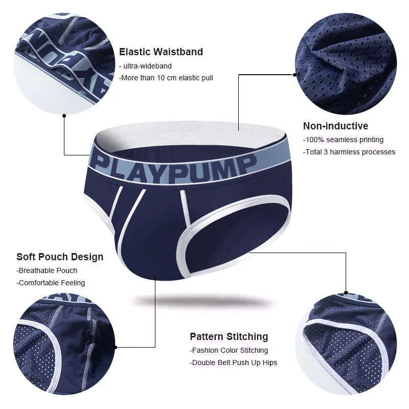 Mens Underwear Elastic Waistband Seamless Comfort