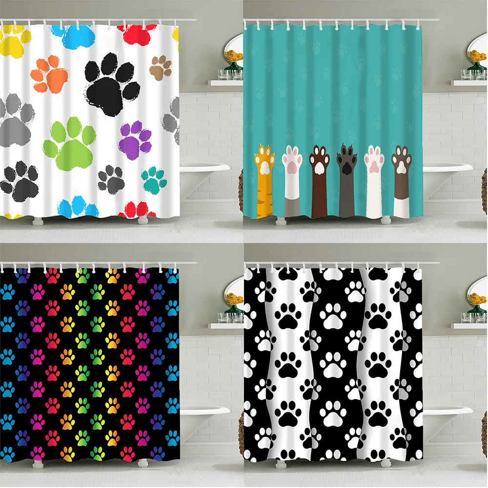 Wholesale Cat Claw Print Modern Shower Curtain,Waterproof Bathroom