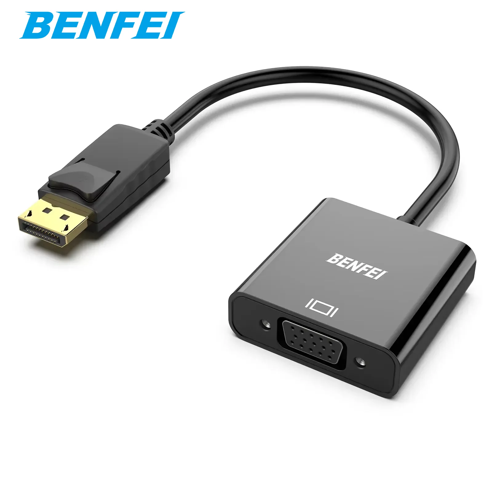Câble Convertisseur VGA Mâle Vers DisplayPort Mâle - Full HD 1080p - Pour PC, Portable, Projecteur (conversion VGA Vers DP Uniquement)