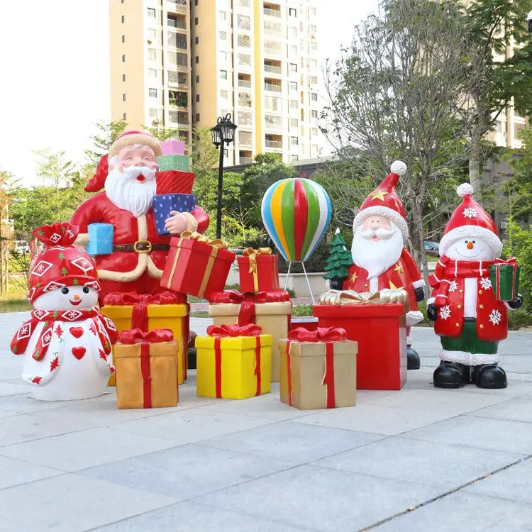 2023 Funny Giant Christmas Ornaments Fiberglass Santa Claus Figurine