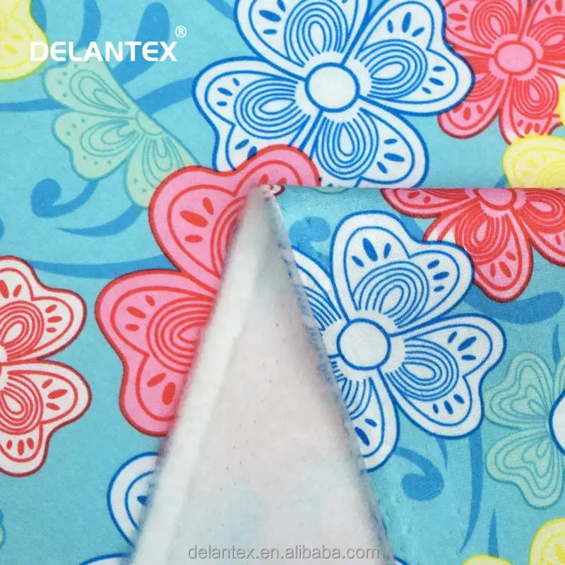 Delantex Custom Super Soft Raw Material Cute Graphics 100% Polyester Double Sided Polar Hoodie Fleece Fabric for Shirts Cloth