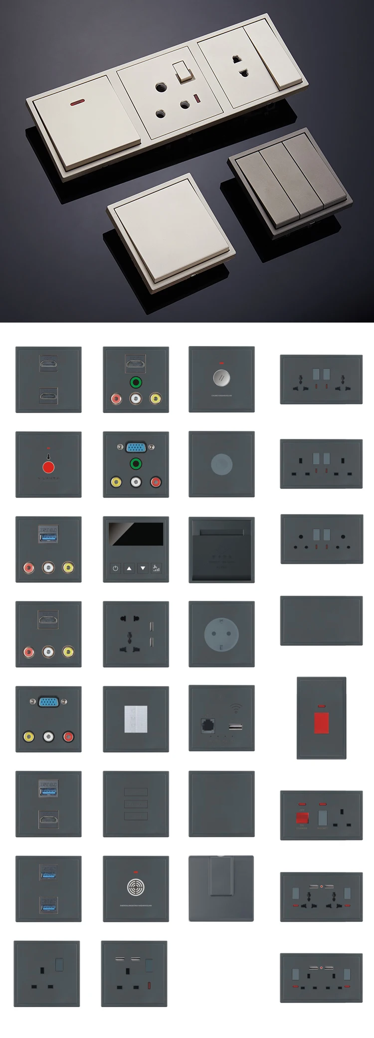 Home Appliance Multiple Socket 220v250v New Designed Electric Wall