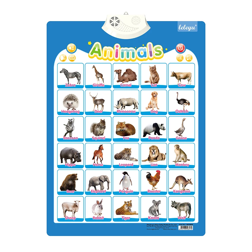 LELEYU OEM style feature talking poster music toys other educational toys to learn English