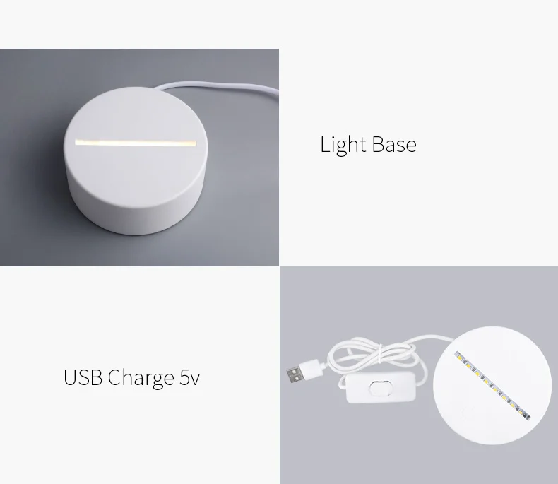 Wholesale 3D Creative Cartoon Acrylic Night Lights Optical Illusion Lamps Acrylic LED Night Lamps Light manufacture