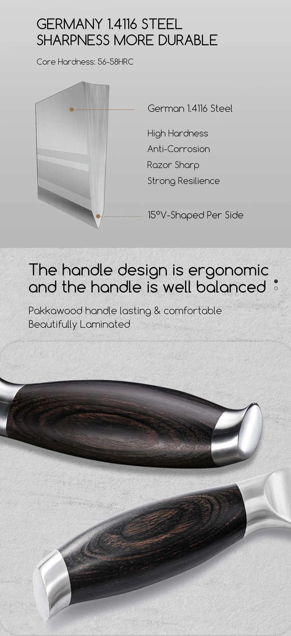 Universalmesser Aus Edelstahl Mit Schwarzem Pakkawood-griff_voghion.com