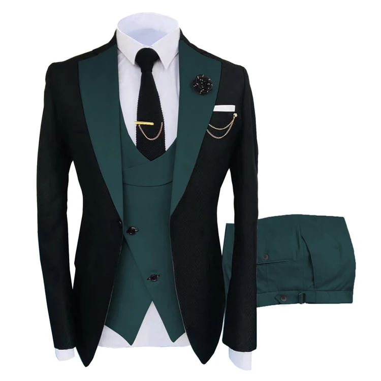 New Grooming Tuxedo Male Suit Boutique Elegant Gentleman Men Clothing 3 Piece Set Luxury aperçu 2