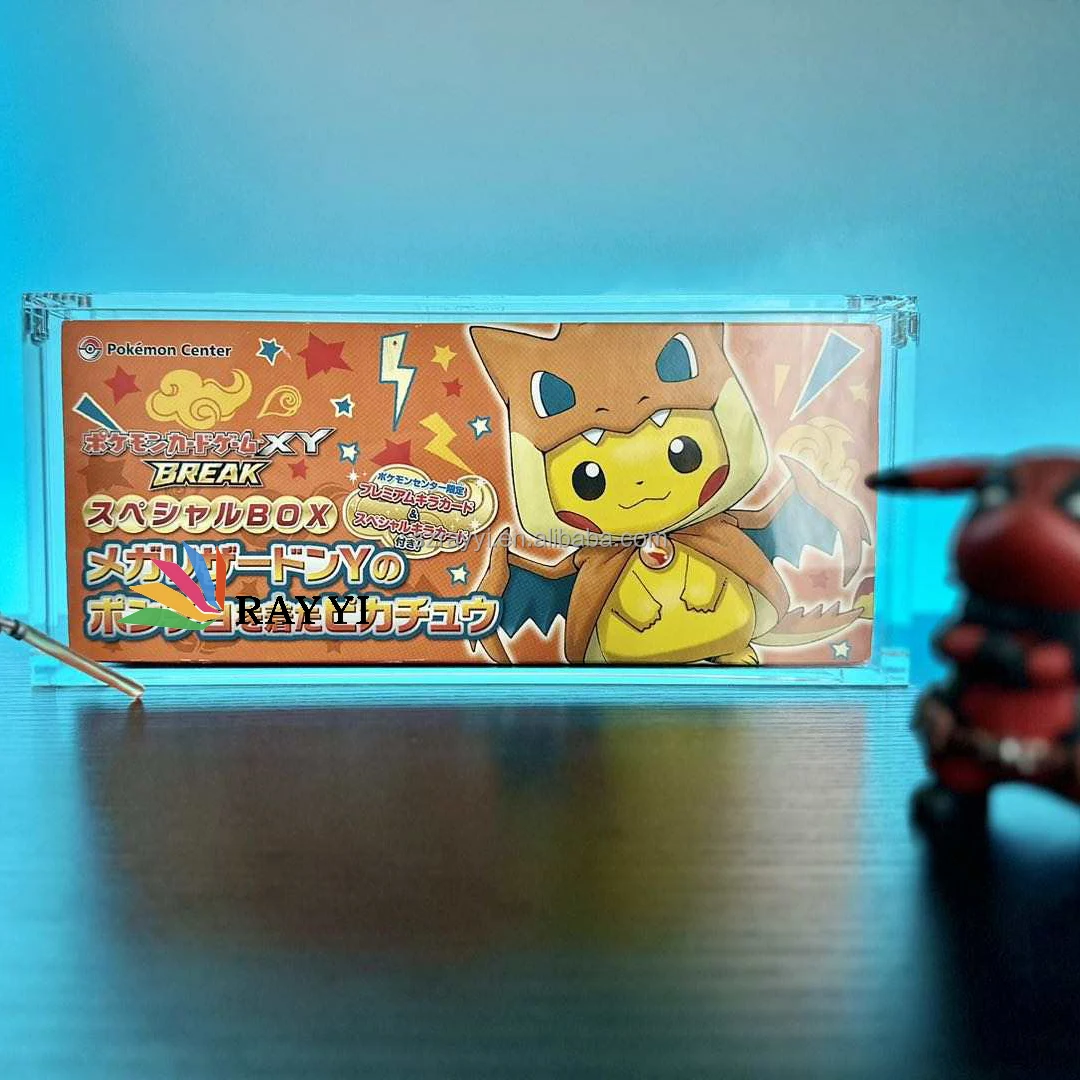 RAY YI Custom Wholesale Acrylic Pokemon Japanese Large Size Booster Box  Acrylic Display Case