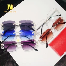 REAL HAND SET Luxury Jewelry S925 Sunglasses Moissanite Pass Diamond Tester Rimless Men Iced Out Glasses Custom Accepted Eyewear