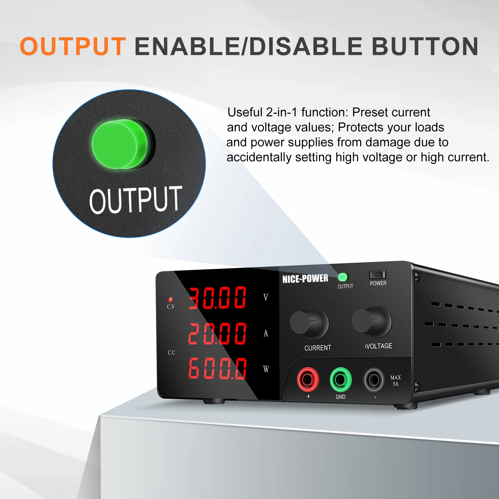 LW-3020KD 30V 20A DC Regulated Power Supply - Digital Adjustable 