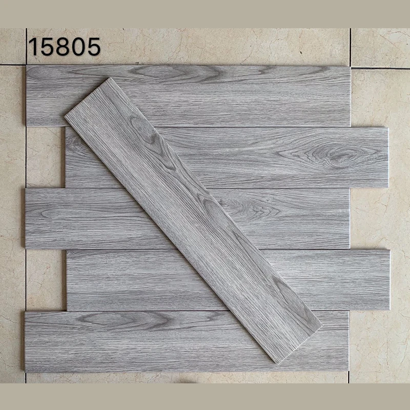 150x800mm Wood Finish Solid Wood Imitate Ceramic Bricks Wooden Tiles Bedroom Living Room Non Slip Floor Tiles Flooring Design