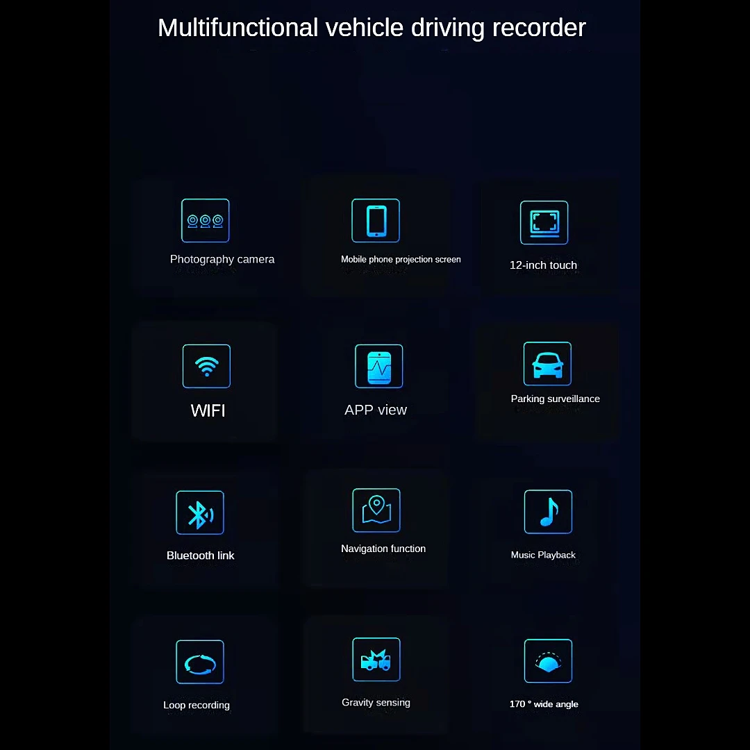 Tachograph Dashboard Cam Carplay Android Auto 2.5k1080p 30fps Mirror