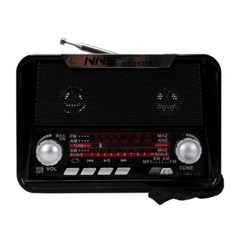 ポータブル小型レトロウッドMp3プレーヤーワイヤレススピーカー充電式