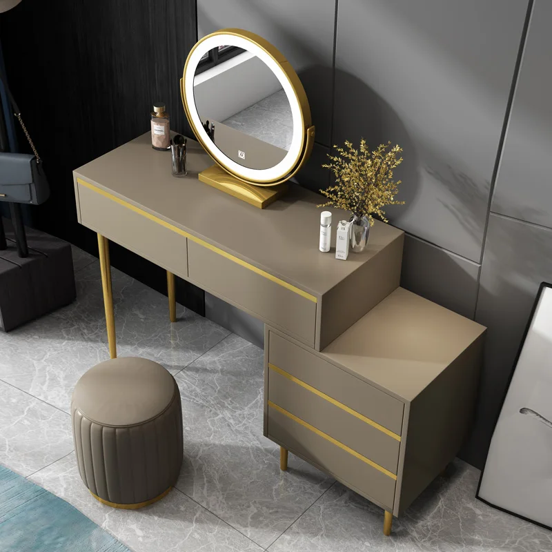 Dressing Table Drawer Integrated Bedroom Net Nordic Modern Minimalist Princess Makeup Table