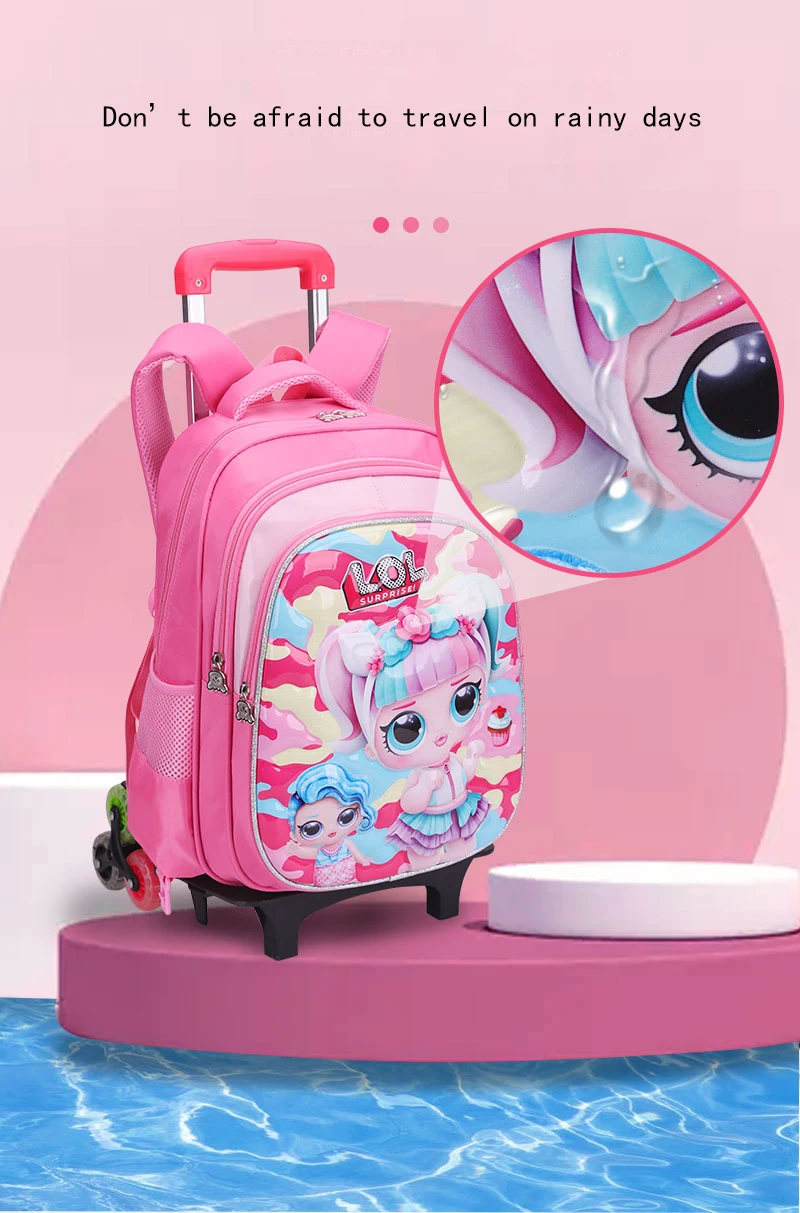 Dongao Wholesale Custom New Kids Wheel School Bags 3 In 1 Set Student