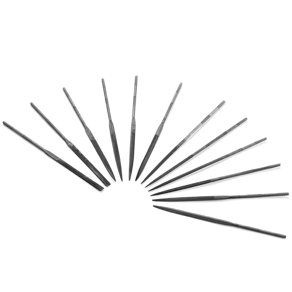 12 шт. в упаковке, GCr15 сталь 3mmX140mm точность деревообрабатывающий ювелирных изделий ручной инструмент Мини Алмазный Набор надфилей