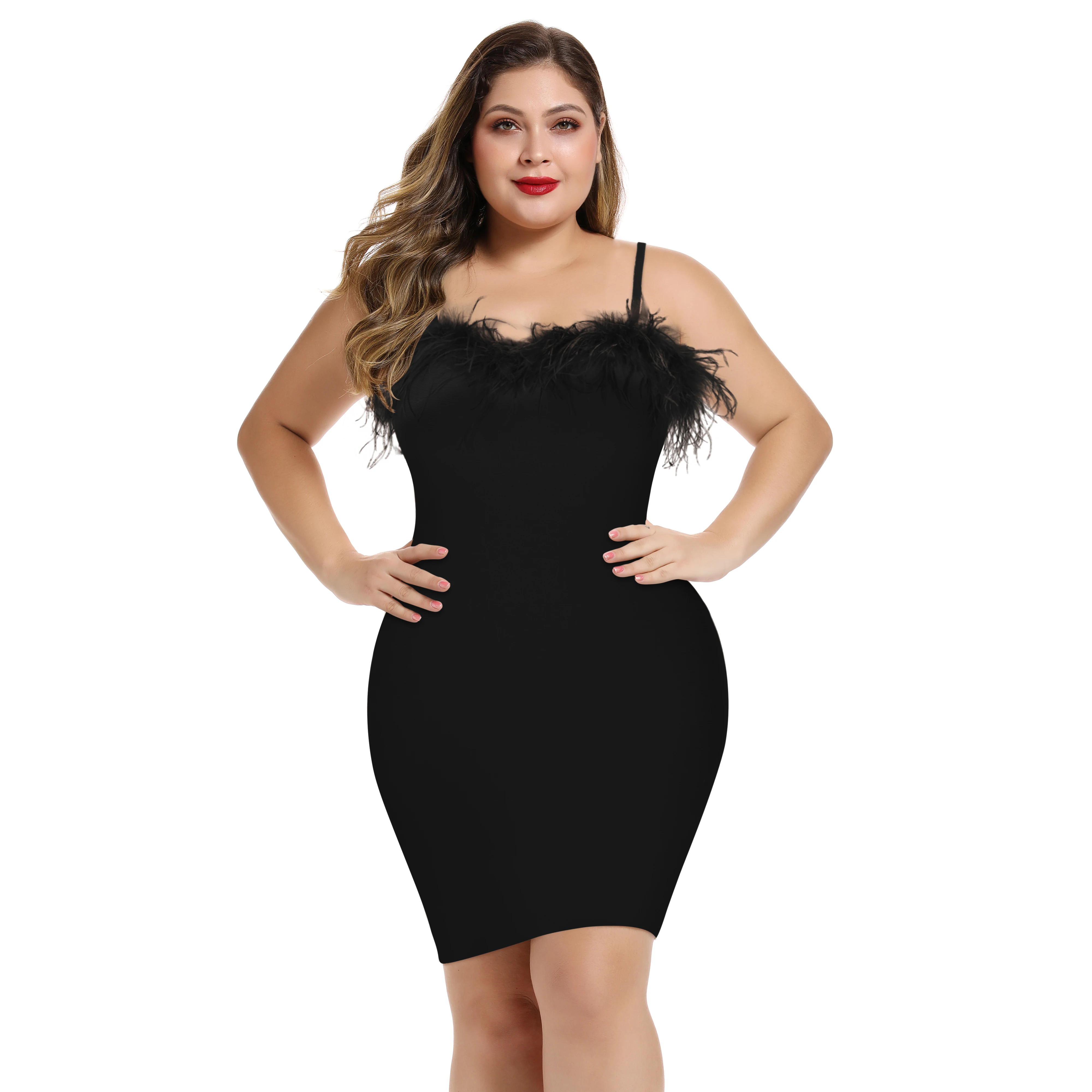 促进纯色性感紧身晚礼服女装时尚无袖紧身俱乐部服基本热水中长连衣裙