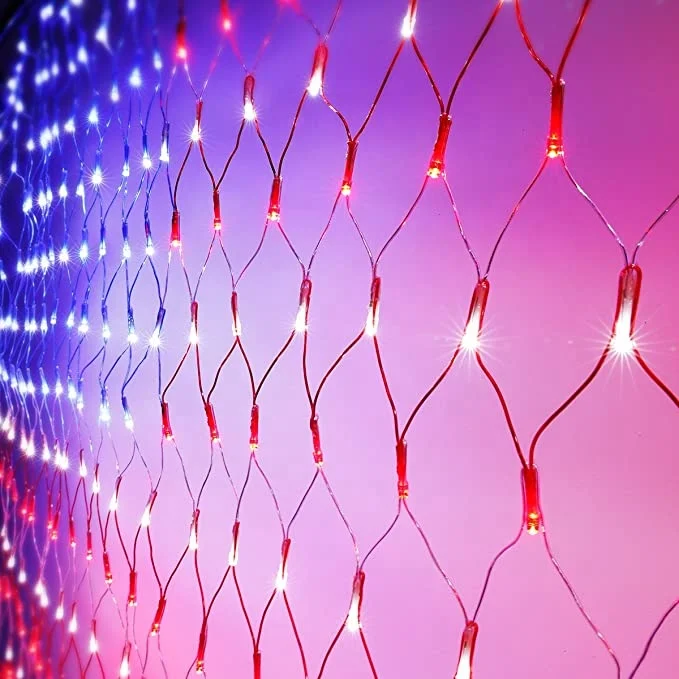 SNOMYRS Luci paesaggistiche con bandiera americana, 6 pezzi, luci a LED per bandiera americana, impermeabili, illuminate per esterni, luci per