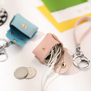 Wholesale creative Designer leather keychain Mini Cylinder