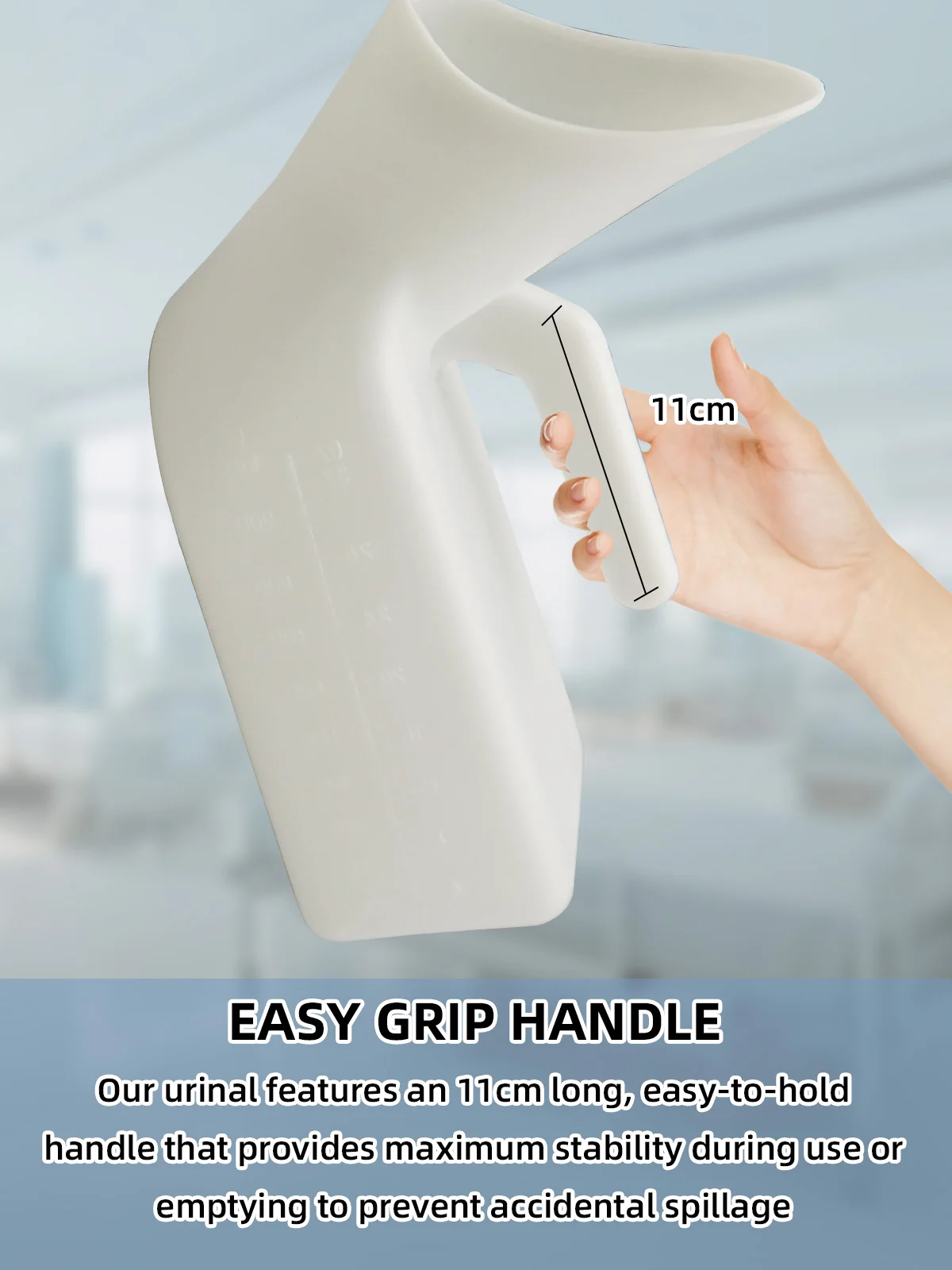 Women's 1000mL Portable Urine Bottle & Collection Cups Eco-Friendly PP - product detail 3