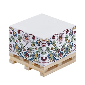 High Quality Custom Small Pallet Self-Adhesive Memo Sticky Notes Cube Promotional Notepad Blocks Wooden Pallet Paper Pad