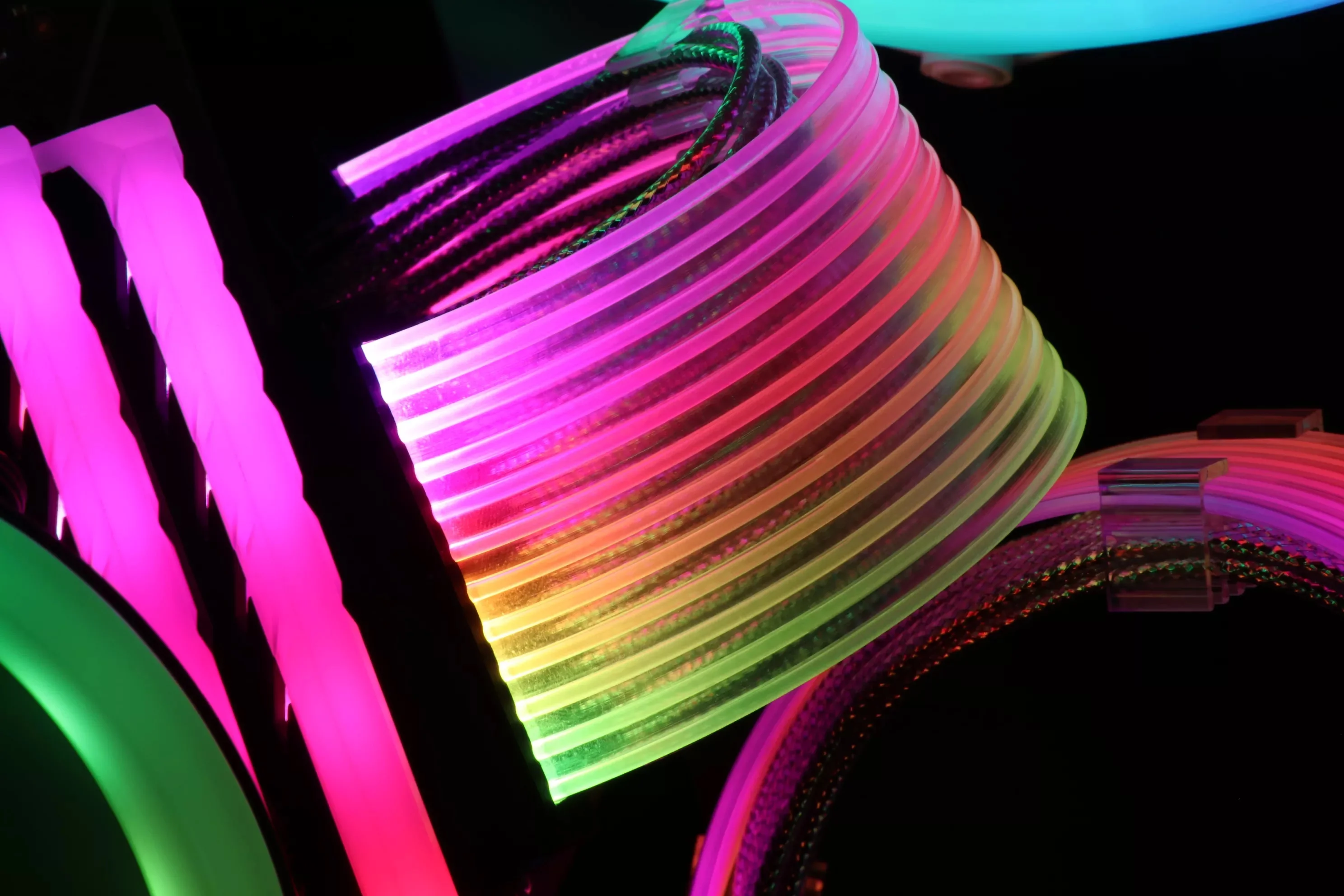 Rgb Psu Cables Full White Argb Gpu Power Supply Cable 3 * 8(6+2) Pin