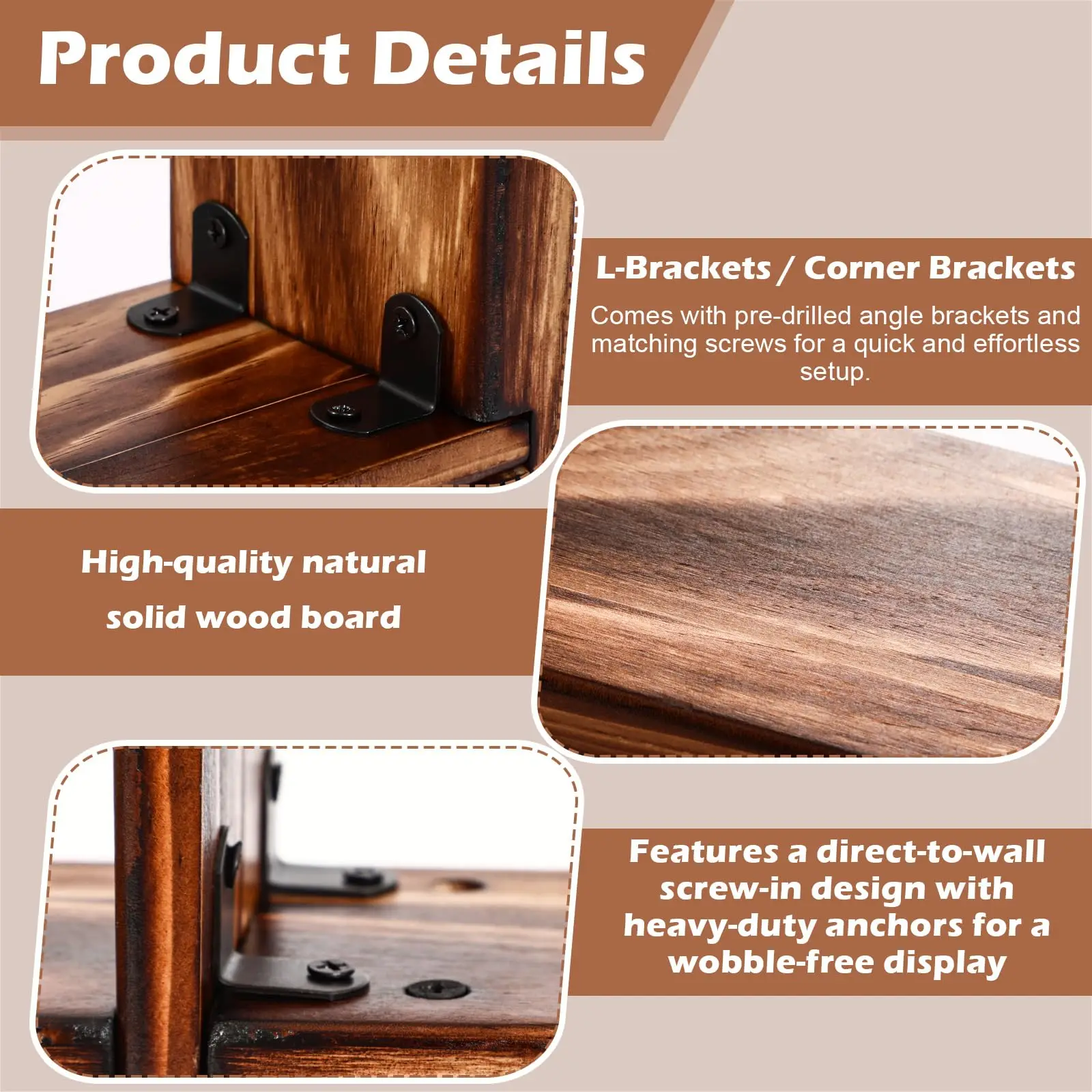 product wall plant shelf 3 tier rustic wood corner plant stand window wall mount space saving indoor plant holder for living room decor-5
