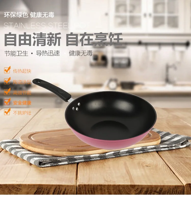 
 2021Amzon 5pcs pink nonstick cookware sets wholesale home cooking utensil set smart cast iron pan set  