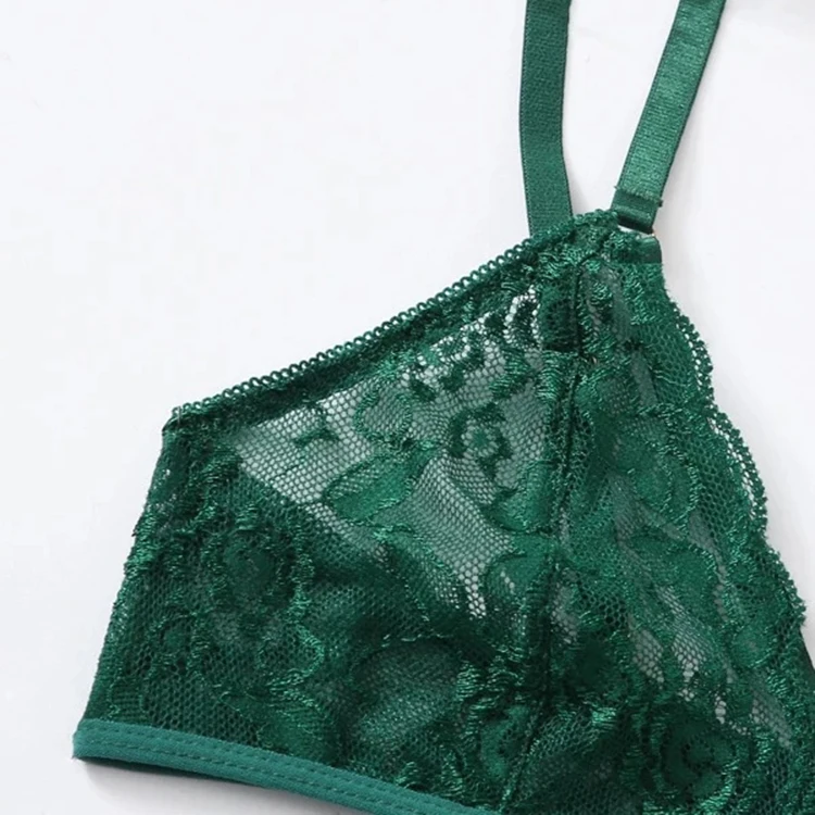 women underwear sexy dark green bralettes