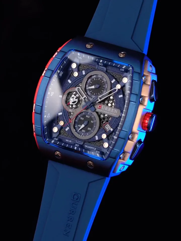 Curren 8442 2024 New Top Brand Men's Watches Luxury Square Quartz