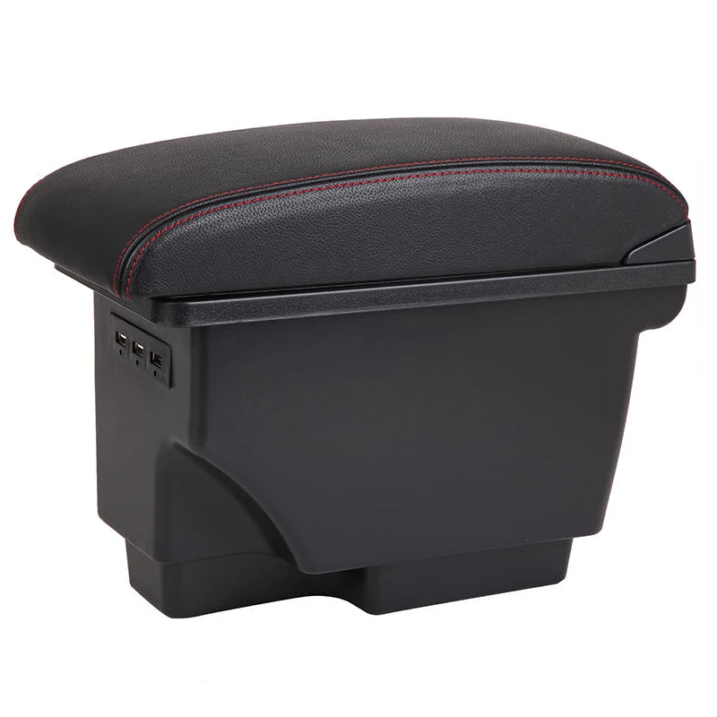 Car Central Storage Box Universal PU Leather Armrest Box for VW Lavida Console Storage Box