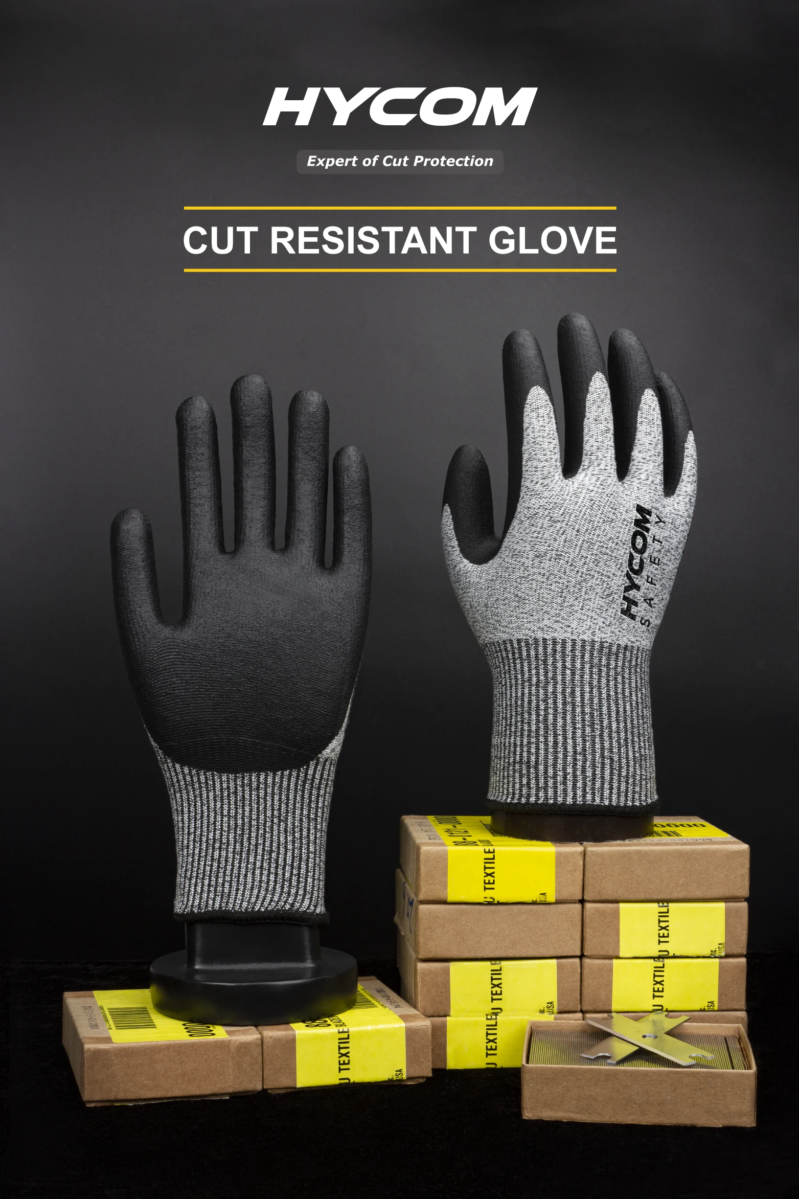 C9, 10 Gauge Cut Resistant Grey Glove ANSI Cut Level 6 - Sizes XXS