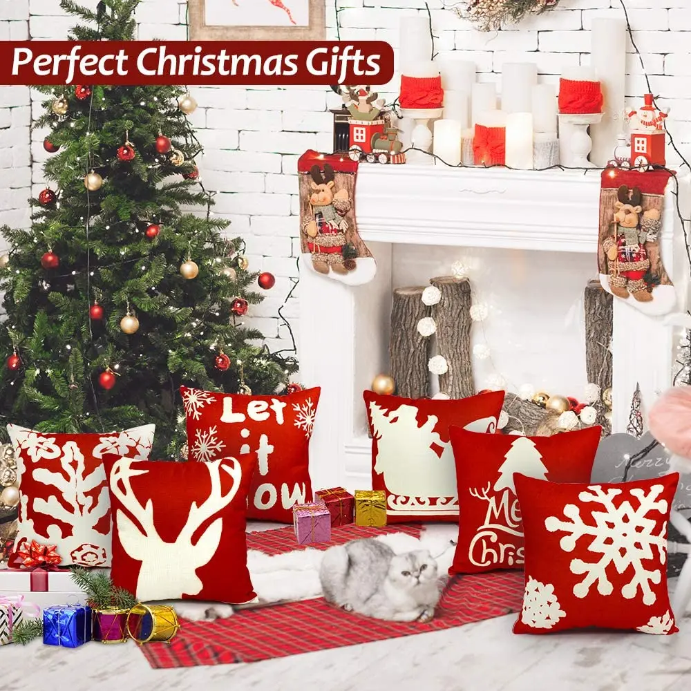 2023 Trending 18x18 Decorative Plaid Christmas Throw Pillow Cover Case