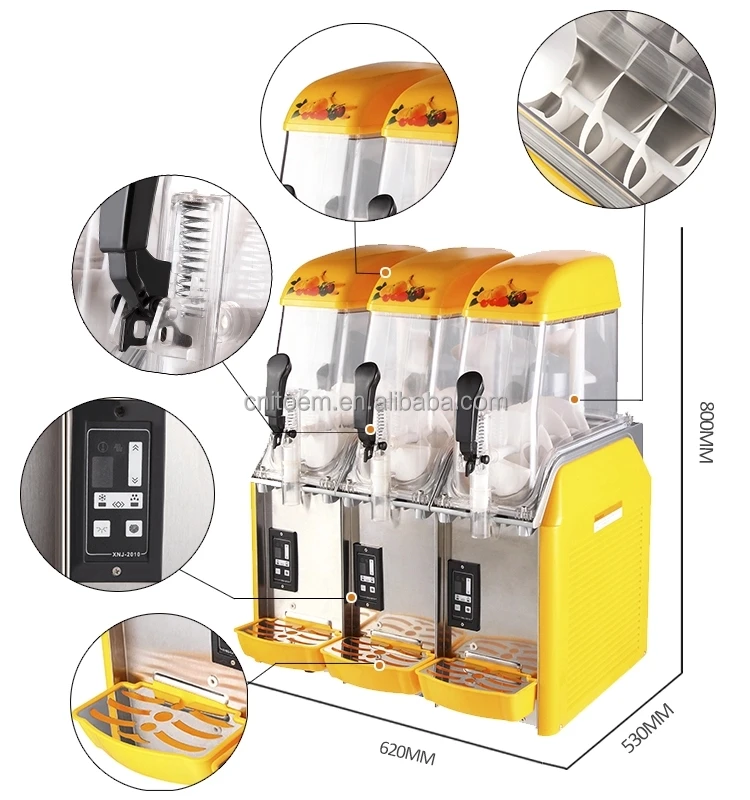Commercial 12LX3 Large Capacity Slush Machine Thick Milk Shake Machine