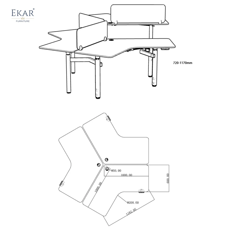 Ekar Expand Furniture Elevated desk Spacious Collaborative Office Workstation Desk details