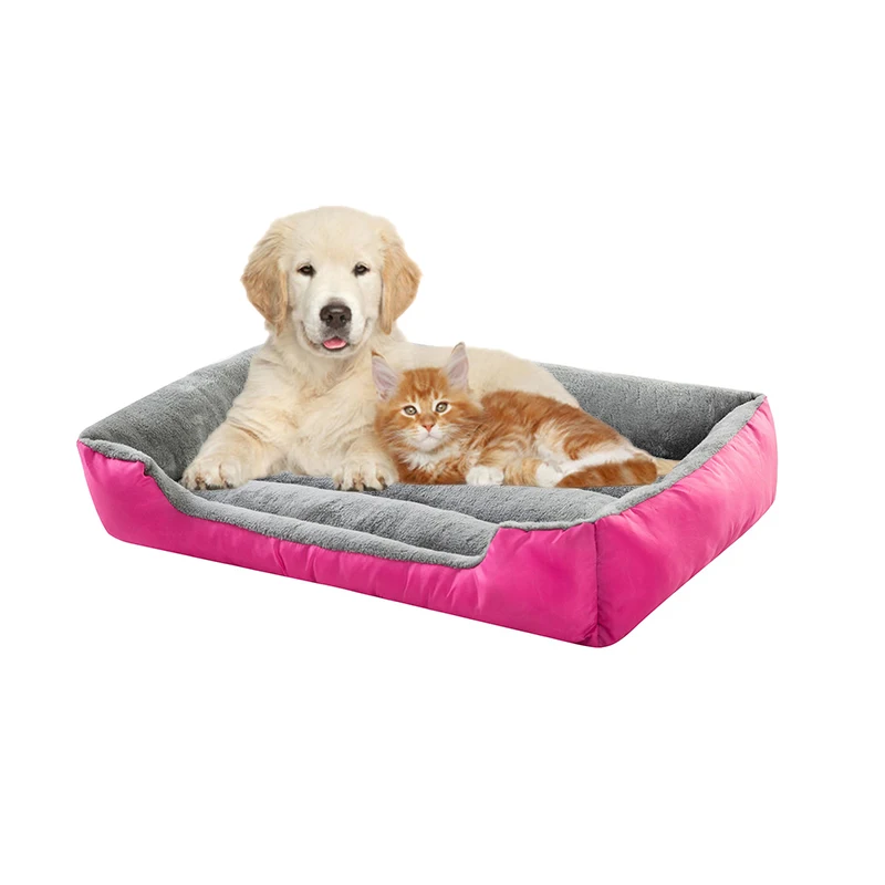 Pet products waterproof large luxury chew proof fluffy portable cat calming washable faux fur pet dog bed for pets