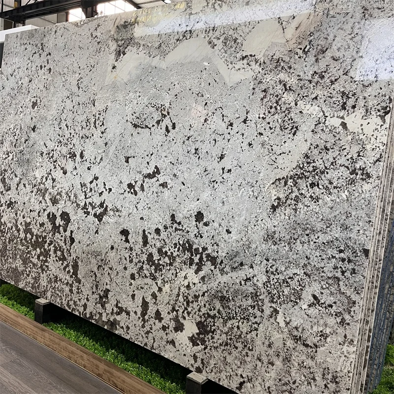 Mezbonlik loyihasi uchun noyob tabiiy Qorli tog' graniti plastinkasi, zamonaviy dizayn, oq granit, granit stol ustlari